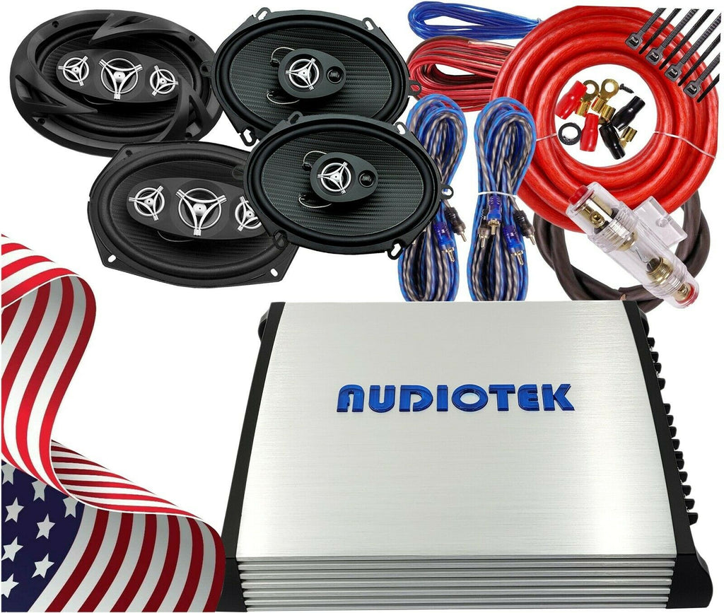 4x Power Acoustik 6x9″ & 5x7″ Speakers + SoundXtreme ST-250.4 Amp + 4 Ch Amp Kit - Sellabi