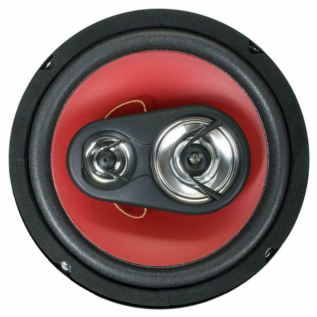 2) Audiobank 6.5" 400 Watt 4-Way Red Car Audio Stereo Coaxial Speakers - AB1670 - Sellabi