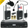 Professional Wireless Microphone System Headset / Lavalier 2 x Mic w/ Receiver - Sellabi