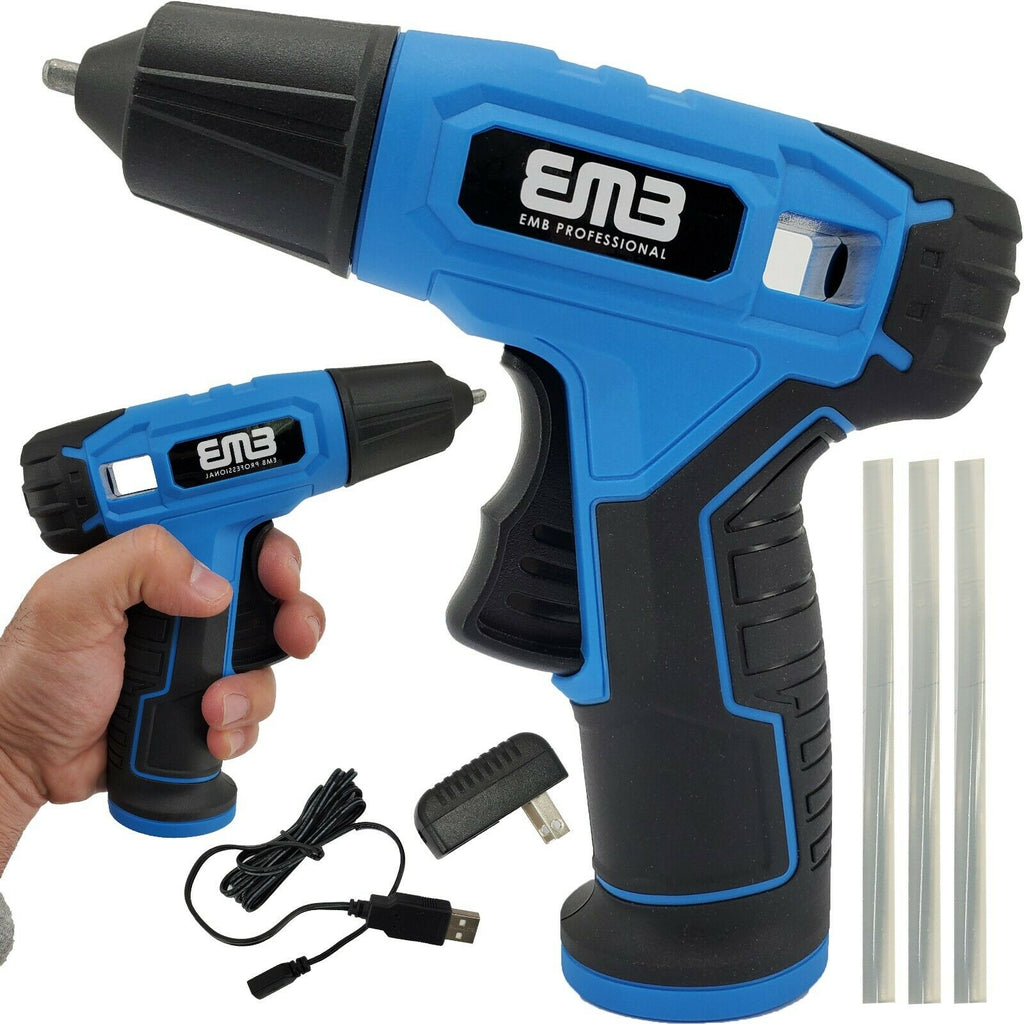 Cordless Glue Gun 4V Recharge by USB + Tape 10 Feet Long + Utility Box Cutter - Sellabi