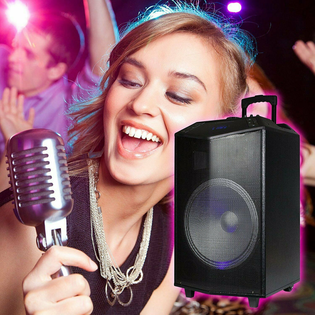 EMB 1200W Portable KARAOKE PARTY PA DJ SPEAKER SYSTEM  /Mic / SD/ USB/ Bluetooth - Sellabi