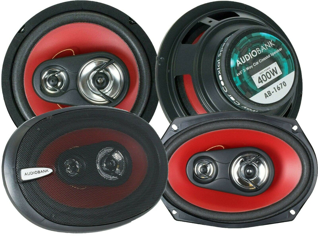 2x Audiobank AB6970 6x9" 700 Watt & AB1670 6.5" 400 Watt 3 Way Coaxial Speakers - Sellabi