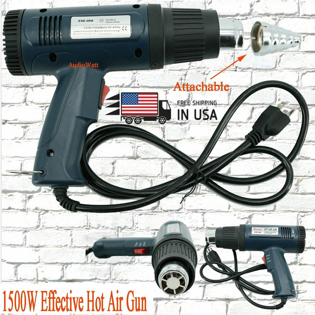 1500W Hot Air Heat Gun Dual Temperature Wind Blower+ 1 Nozzle Power Heater JD004 - Sellabi