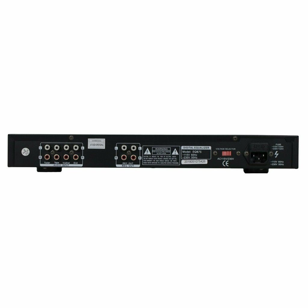 New EMB EQB75 19'' Rack Mount Dual 10 Band 4 Input Stereo Spectrum Equalizer - Sellabi