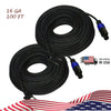 2x EMB 16 GAUGE 100 FT SPEAKON TO BANANA - PREMIUM DJ PRO TRUE PA SPEAKER CABLE - Sellabi