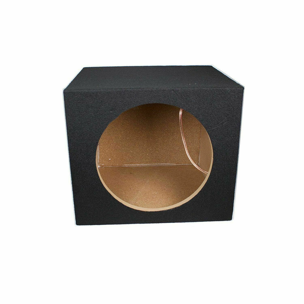 2x Audiotek Car Audio Single 10" Sealed Subwoofer Sub Box Enclosure 1" MDF Wood - Sellabi