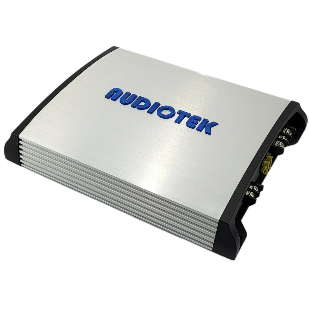 Audiotek AT-4000M 1 Channel 4000W Monoblock Car Amplifier + 4 Ga Amp Kit Blue - Sellabi