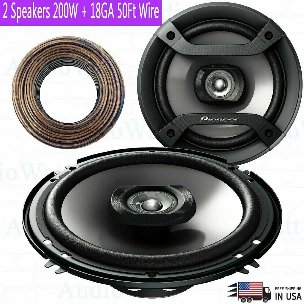 2x Pioneer TS-F1634R 6.5" 200 Watts 2-Way Speakers + 18 Gauge 50Ft Speaker Wire - Sellabi