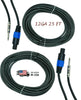 4X EMB PRO 12 GAUGE 25 FT SPEAKON TO QUARTER PA AWG SPEAKER CABLE WIRE SQ-1225 - Sellabi