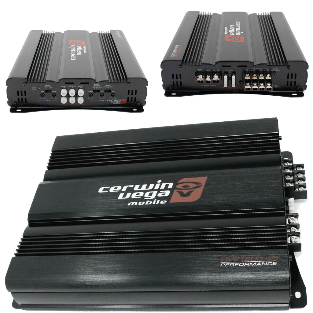Cerwin Vega CVP1200.4D 4-Channel 1200W Bridgeable Class D 2 Ohm Stable Amplifier - Sellabi