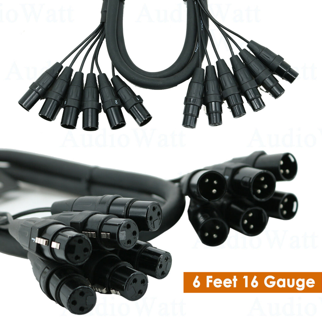 6-Pack 3 feet Wire Audio Cable Cords, XLR Male to XLR Female Microphone Cables - Sellabi