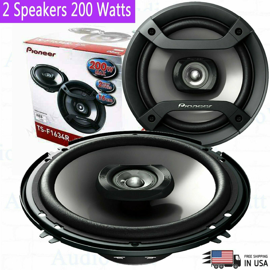 2x Pioneer TS-F1634R 6.5" 200 Watts 2-Way Car Audio Amplifier 6-1/2" Speakers - Sellabi