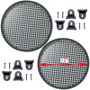 2 12 INCH SUBWOOFER SPEAKER COVER WAFFLE MESH GRILL GRILLE PROTECT GUARD W/ Clip - Sellabi