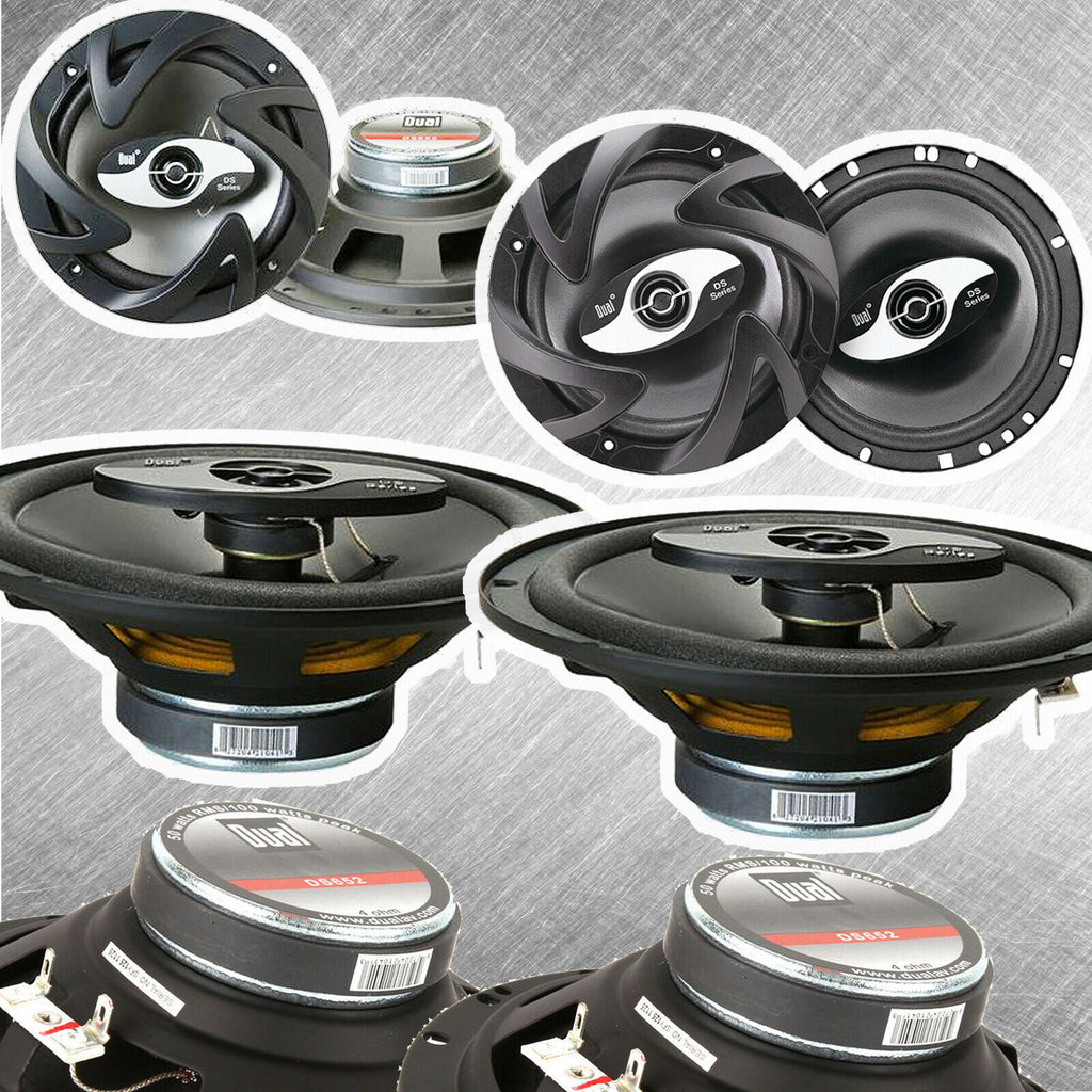 8x Dual DS652 800W Max 6.5" 2-Way Coaxial Car Audio 6-1/2" Speakers - 4 Pairs - Sellabi