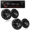 (4) JVC CS-J620 6.5? 300W 2-Way Coaxial Speaker + Pioneer DEH-S1000UB Single-Din - Sellabi