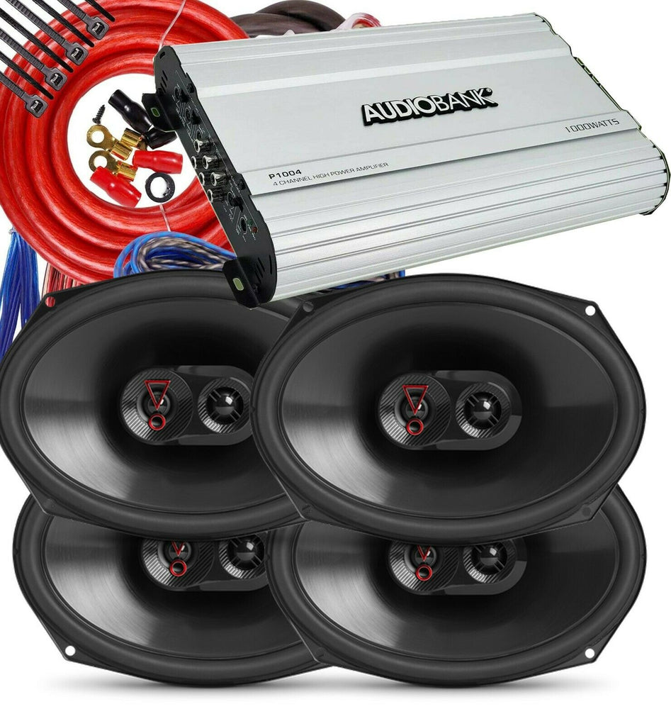 4xJBL STAGE3 9637F 6"x9" 3-Way Car Speaker + 1000W 4CH Amplifier + Kit - Sellabi