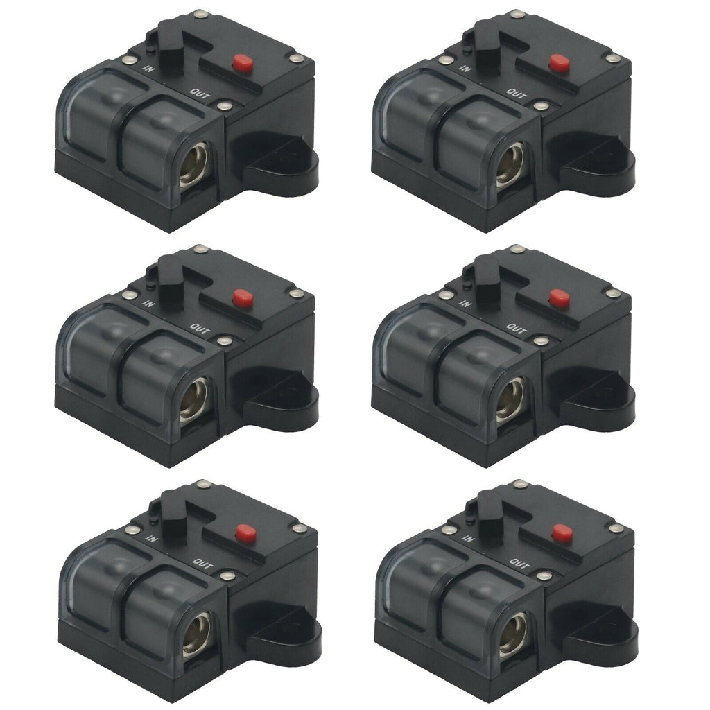 6xAudiotek 12-24V/200A Circuit Breaker Inline Fuse Holders Inverter for Vehicles - Sellabi