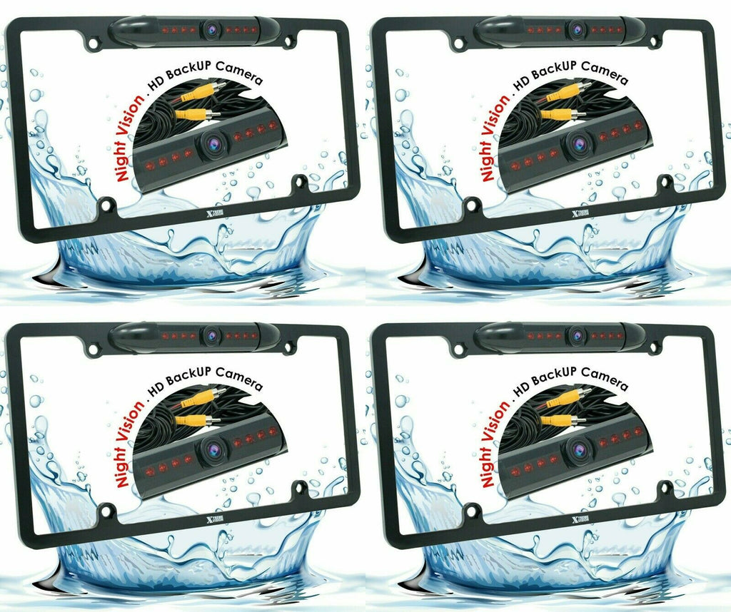 4x Wide Angle Rear View Backup Waterproof Night Vision HD License Plate Camera - Sellabi