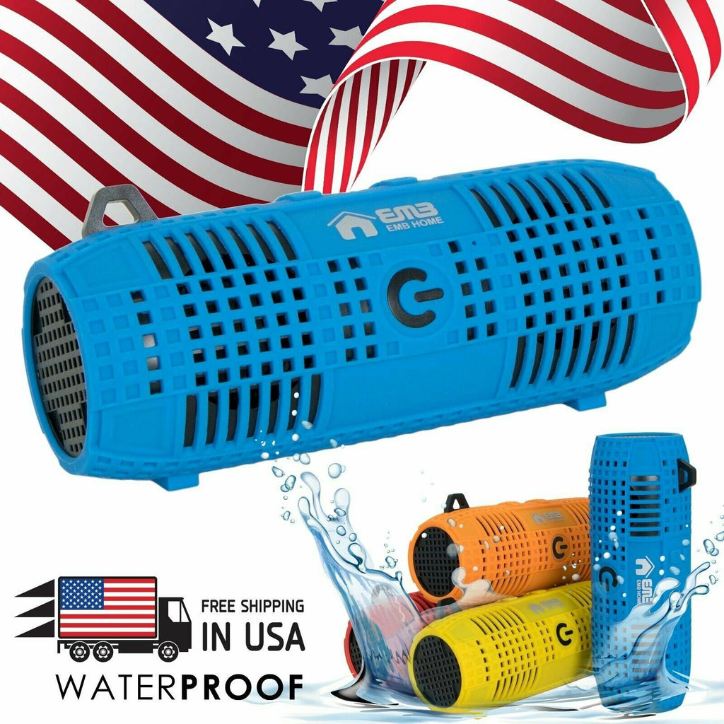 EMB Rechargeable Rugged Portable Waterproof Speaker w/ Bumping Bass , Bluetooth - Sellabi