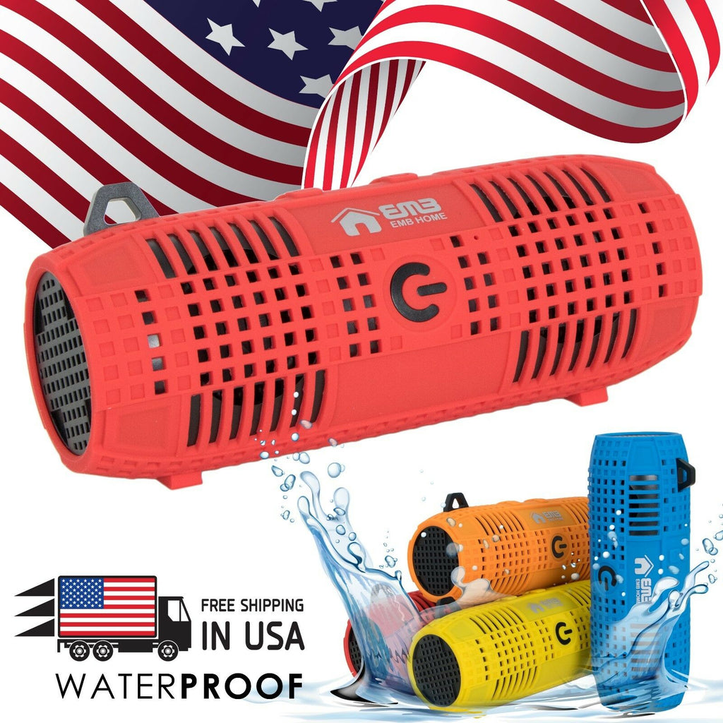 EMB Rechargeable Portable Waterproof Black , Bluetooth Speaker Wireless Bass USA - Sellabi