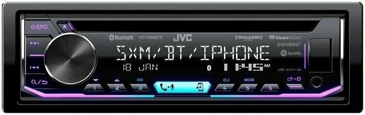 JVC KD-TD90BTS Single Din CD Receiver w/ Bluetooth / USB / SiriusXM / Pandora - Sellabi