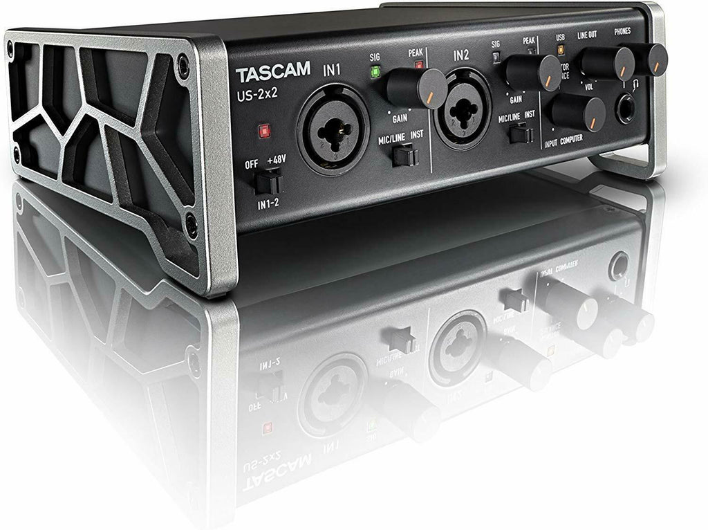 Tascam US-2x2 USB Audio/MIDI Interface with Microphone Preamps Compatibility- UC - Sellabi