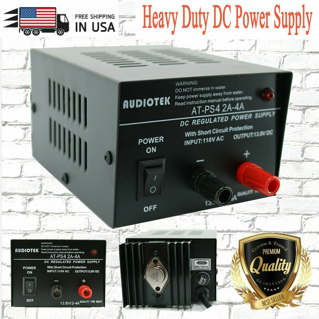 AT-PS4 13.8V 4A Amp Heavy Duty DC Regulated Power Supply Grade with Cable New - Sellabi