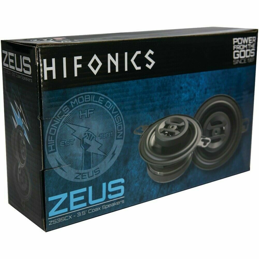 2X Hifonics ZS35CX Zeus 3.5 inch 2 Way Car Audio Coaxial Speaker System 125 WATT - Sellabi