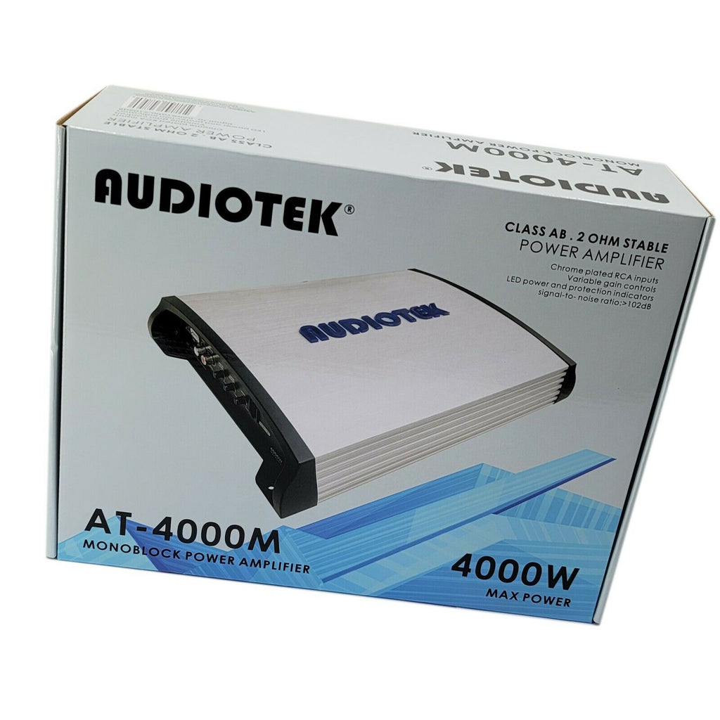 Audiotek AT-4000M 1 Channel 4000 Watts Max Power Monoblock Car Audio Amplifier - Sellabi