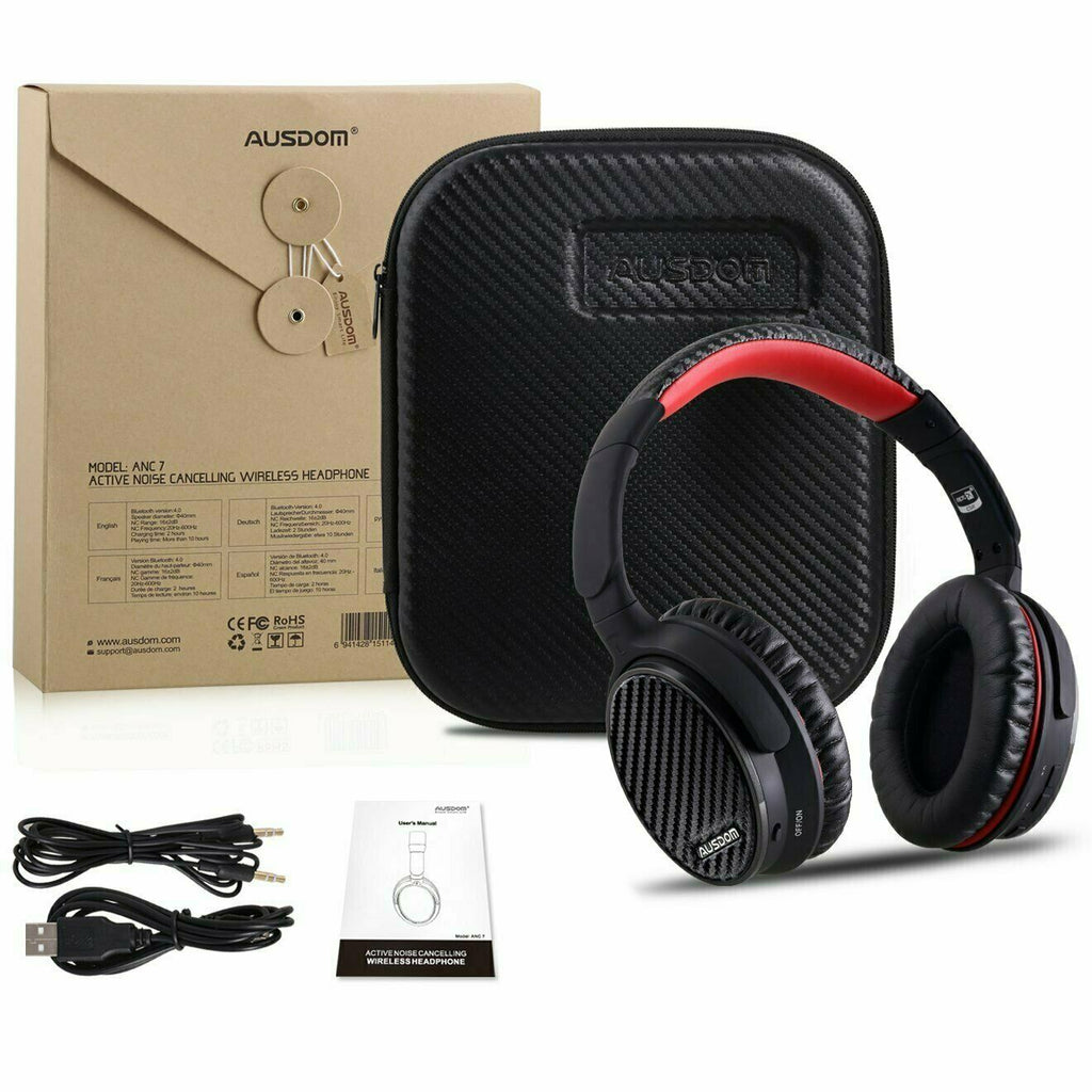 AUSDOM ANC7 Active Noise Cancelling Wireless Headphones w/ Bluetooth, Carry Case - Sellabi