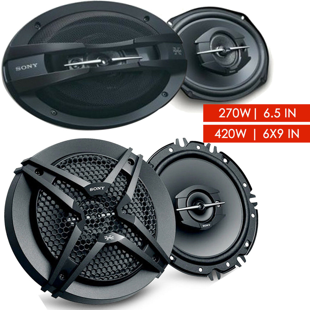 2X SONY XS-GTF1639 6.5" 270W 3-WAY + 2X XS-GTF6938 6"X9" 420W COAXIAL SPEAKEERS - Sellabi