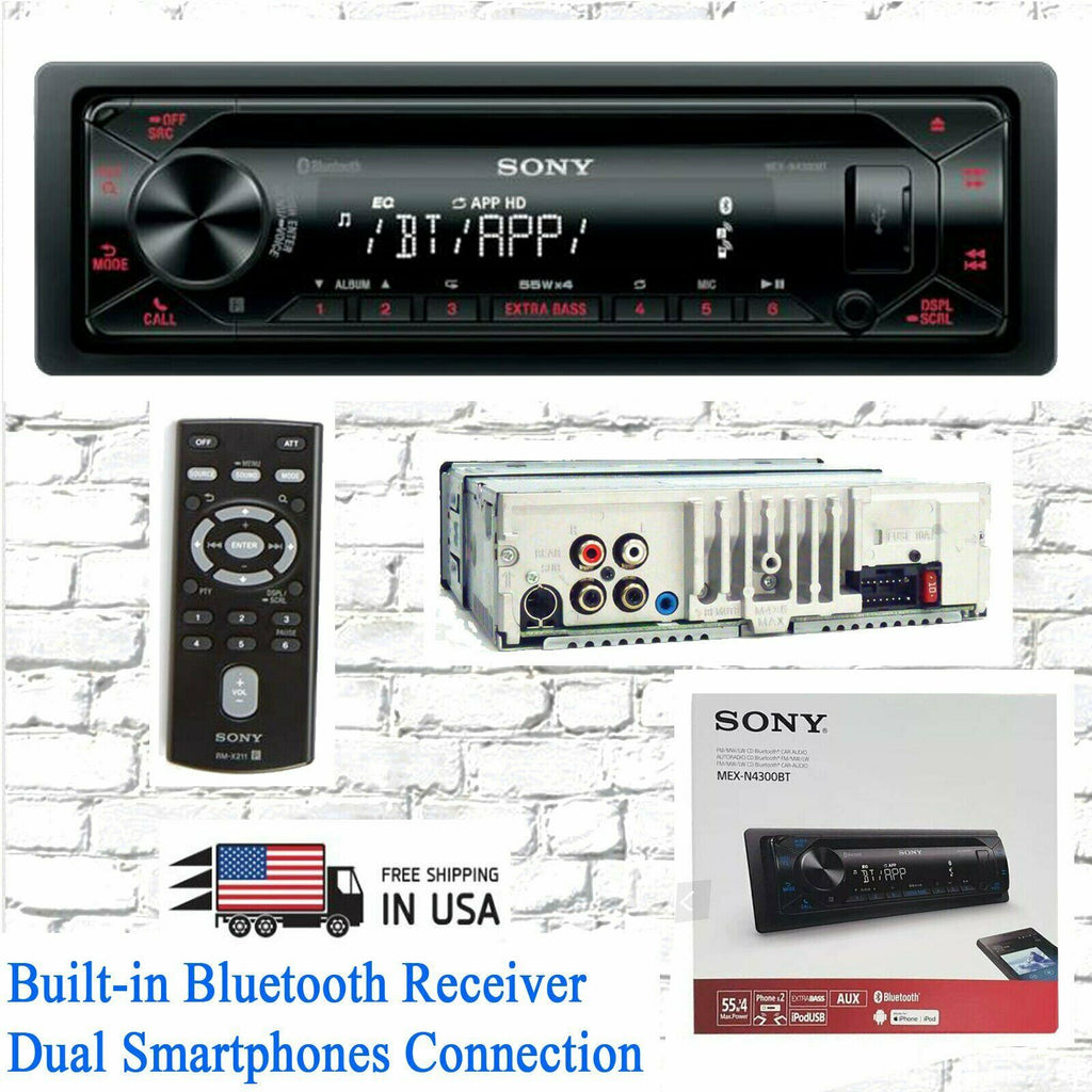 Sony MEX-N4300BT CAR AUDIO CD Receiver Dual Smartphone W/ Bluetooth USB AUX - Sellabi