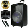 EMB PKL105 1500W 15" BLUETOOTH TAILGATE PA DJ PARTY SPEAKER LIGHTS REMOTE MIC - Sellabi