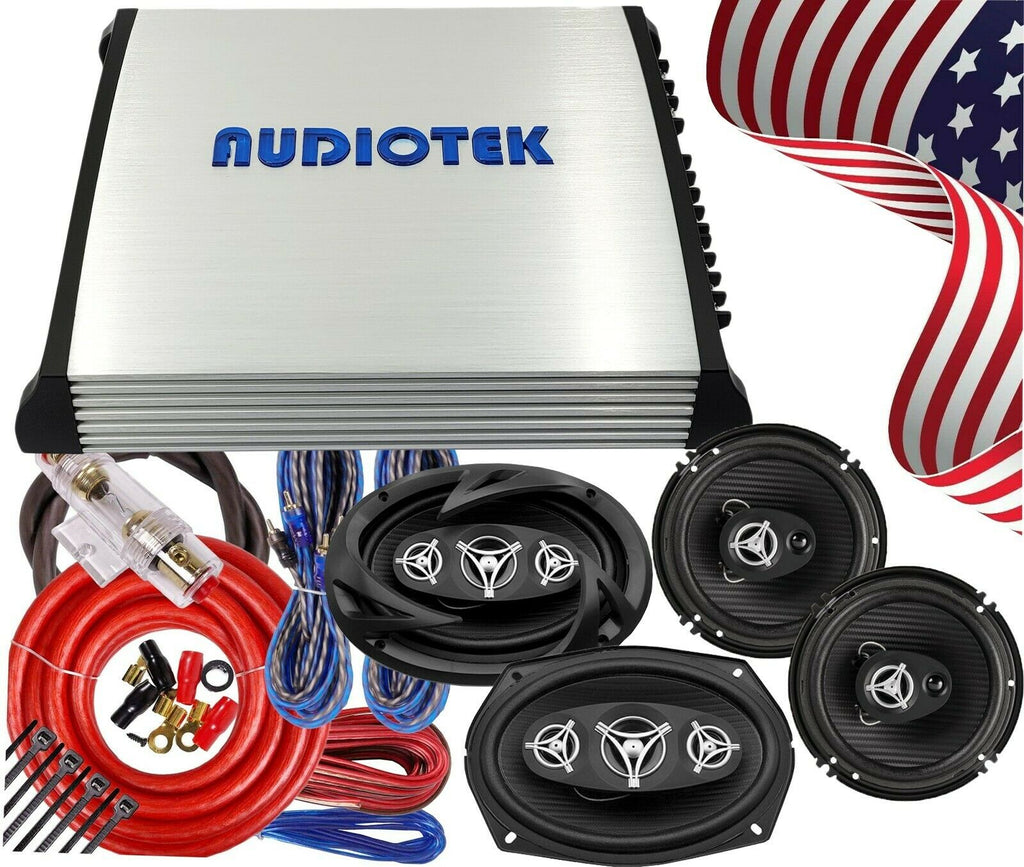 4x Power Acoustik  6x9″ & 6.5″ Speakers + Audiotek AT-804 Amplifier +4CH Amp Kit - Sellabi