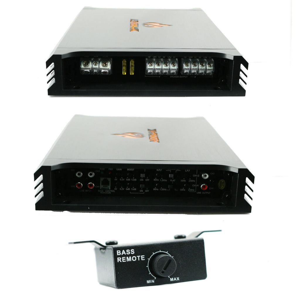 GRAVITY P-1400.4 1400W 4-CH AMP + 4x COAXIAL SPEAKERS 6.5" 6" x 8" + 4-CH KIT - Sellabi