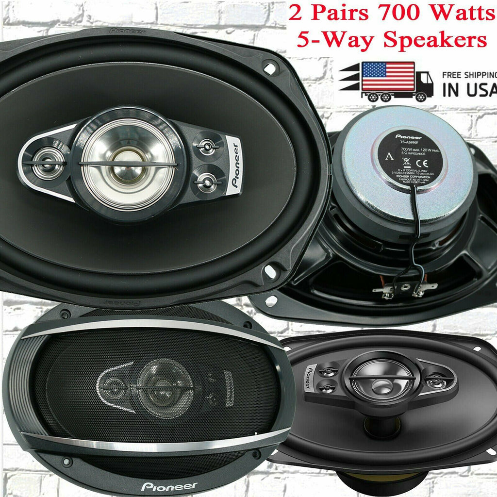 4x Pioneer 700 Watts 6" x 9" 5-Way Coaxial Car Audio Speakers REPLACED tsa6990f - Sellabi