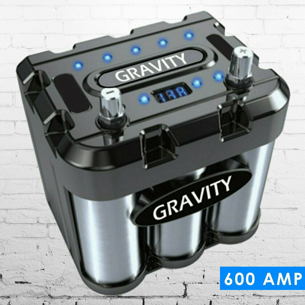 Gravity 600A Car Audio Battery Stiffening Power Capacitor Mobile Stereo System - Sellabi