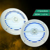 2x Gravity 350 WATTS 2-Way Coaxial Marine Audio Speakers 6-1/2" (White)  /  LED - Sellabi