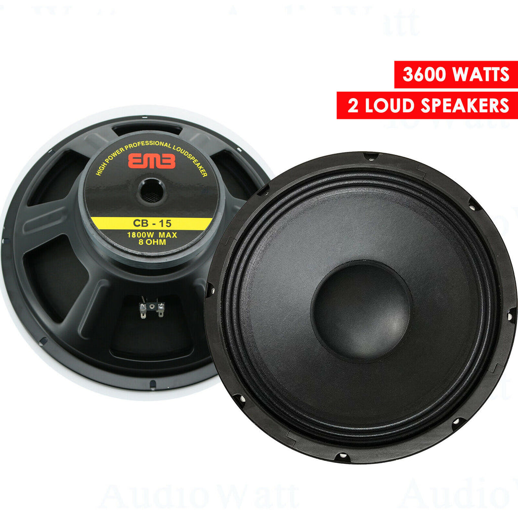 2x EMB CB-15 3600W 15" 8-Ohm Replacement Speakers for JBL,Yamaha,Cerwin,Peavey - Sellabi