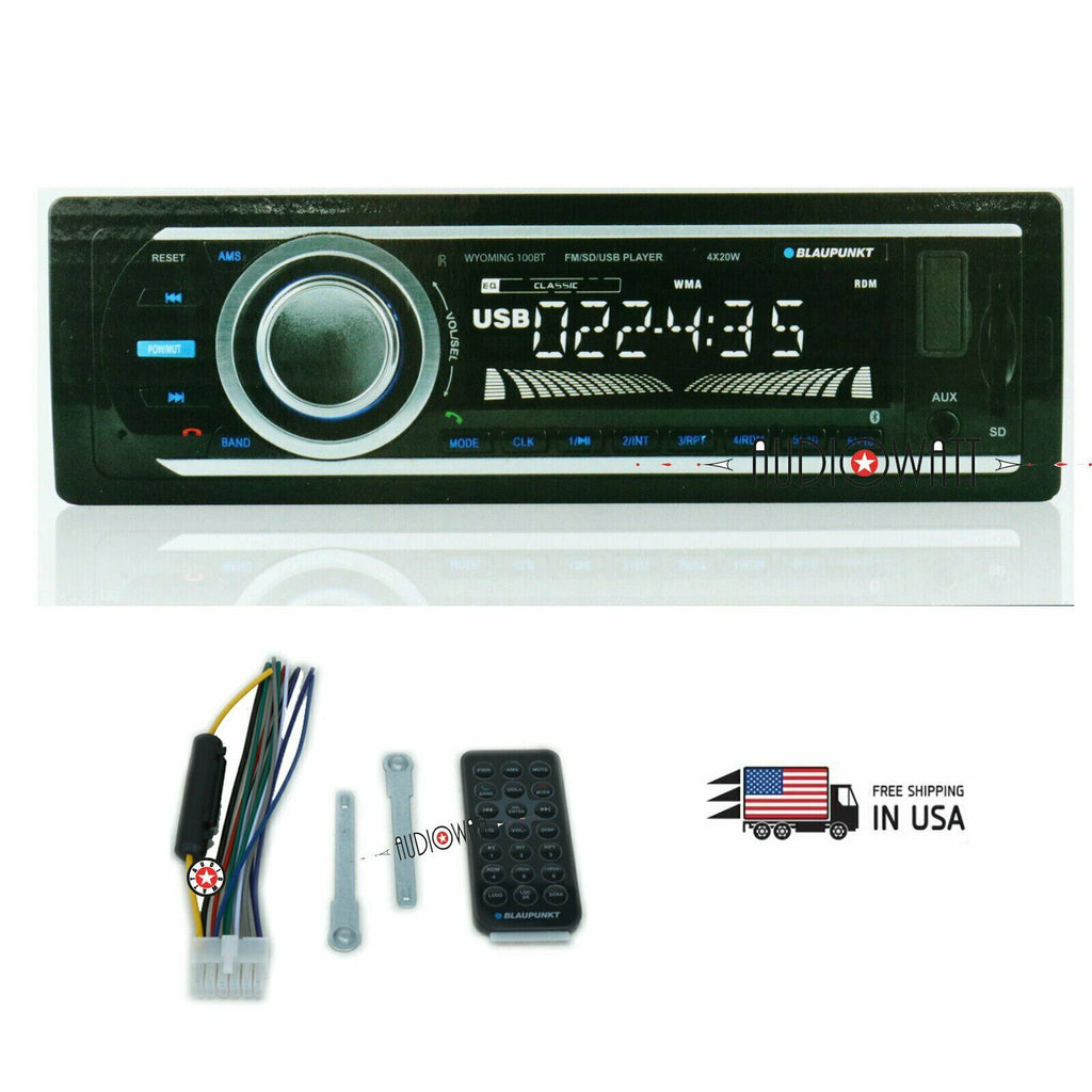 Blaupunkt WYOMING 100BT Digital Sound 1-Din Bluetooth Receiver SD/FM/MP3/USB/AUX - Sellabi