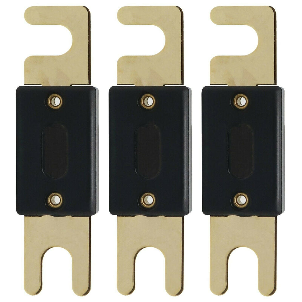 3x 250 Amp ANL Inline Gold Plated Electrical Protection Fuse Blade for Vehicle - Sellabi