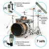 KIT7 Professional Wired Microphone Mic Kit for 7 Pieces Drum Set w/ Mounting Kit - Sellabi