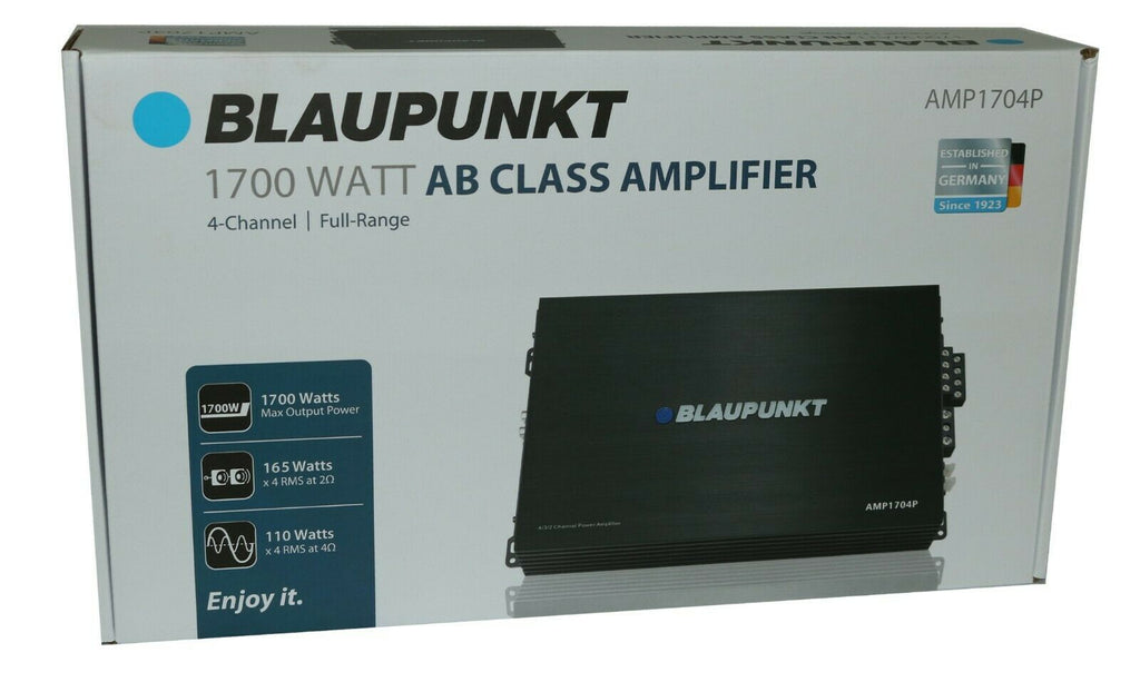 Blaupunkt AMP1704P 1700 Watts Max Power Class AB Car Amplifier + 4Ga Amp KIt - Sellabi