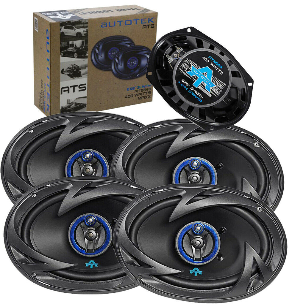 4x Autotek ATS693 Full Range 6x9" 800W Max Power 3-Way Automotive Car Speakers - Sellabi