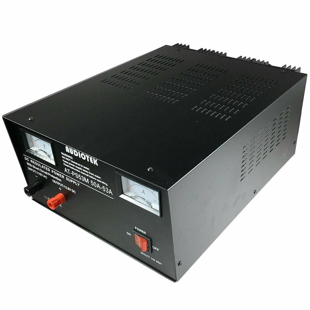 Audiotek AT-PS53M Output 50A-53A Amp Mobile 13.8 Volt DC Heavy Duty Power Supply - Sellabi