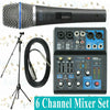 NEW EMB PRO MX06 6 Channel Mixer + EMIC800 Dynamic Microphone + Microphone Stand - Sellabi