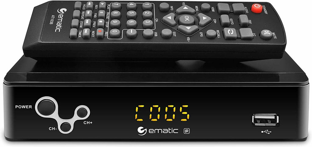 Ematic AT103B Digital Converter Box with Recording, Playback, & Parental Control - Sellabi