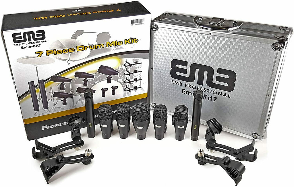 EMB EMIC-KIT7 Professional Drum Set 7 Piece Microphones Mic Kit UC - Sellabi