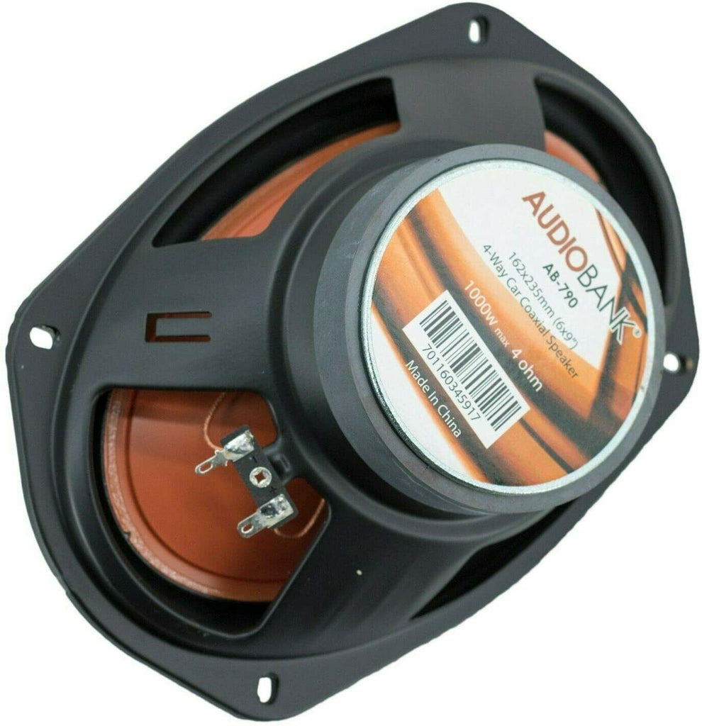 2x Audiobank AB-790 6x9" 1000 Watt Max 4-Way Car Audio Stereo Coaxial Speakers - Sellabi