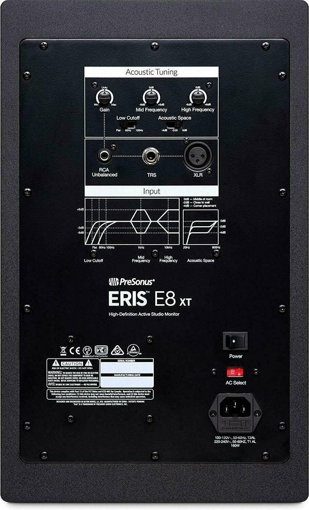 PreSonus Eris E8 XT 8" 2-Way Active Studio Monitors Ultra-Low-Mass Silk-Dome NEW - Sellabi